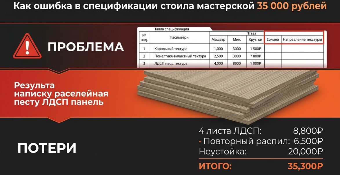 Кейс дорогостоящей ошибки при подготовке задания на распил с потерями 35 000 рублей